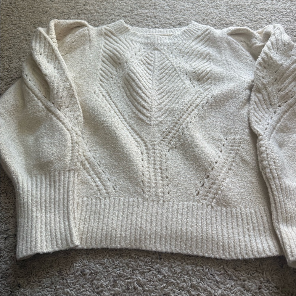 Anthropologie Textured Cream Sweater